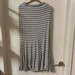 Gray and White Stripes Maxi skirt